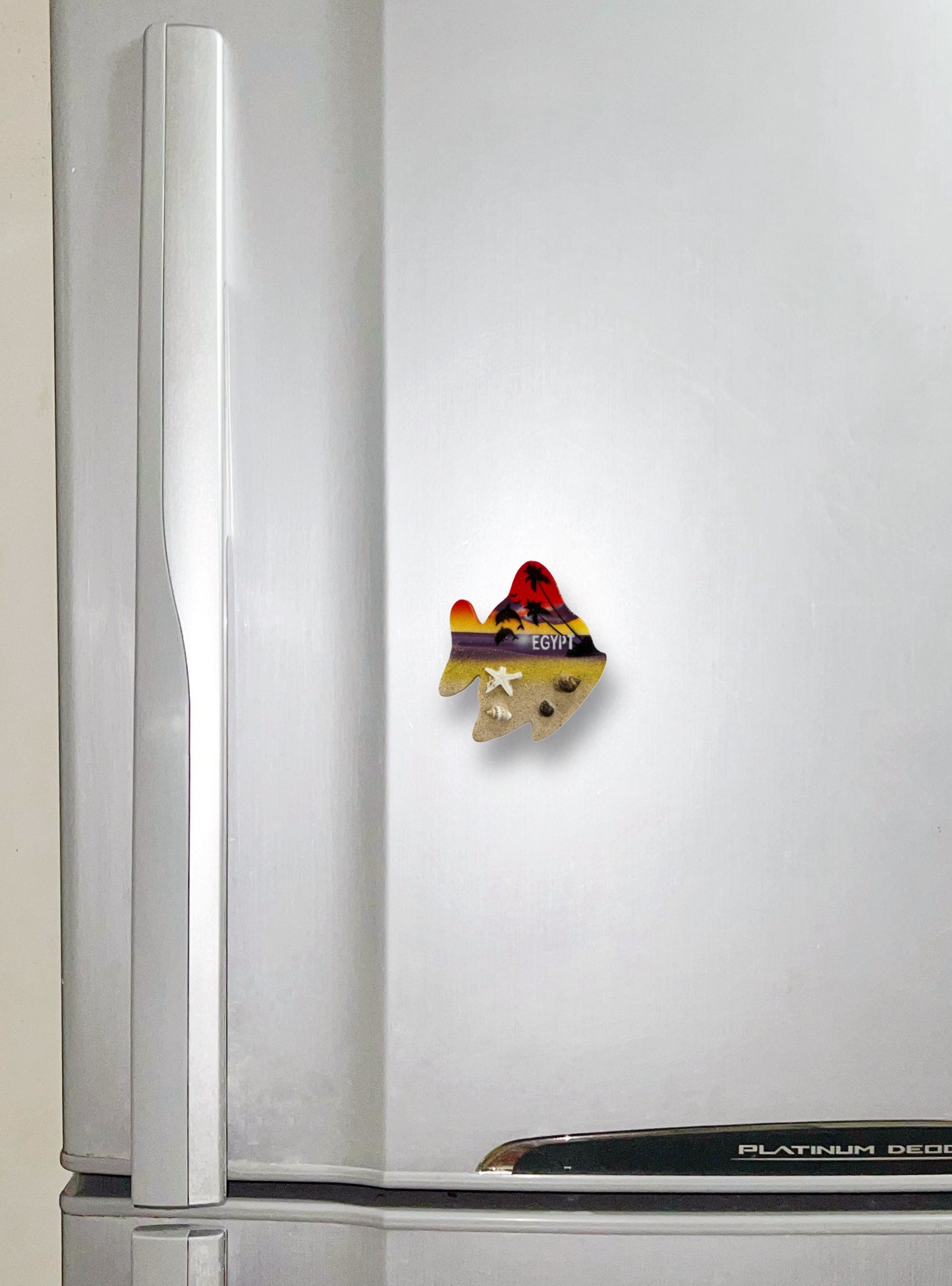 Egyptian Fish with Seashells Fridge Magnet