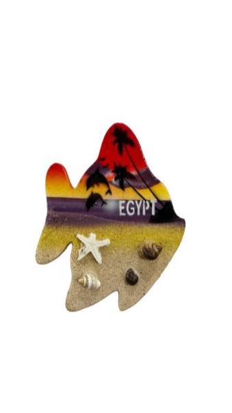 Egyptian Fish with Seashells Fridge Magnet