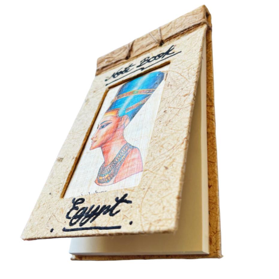 Queen Nefertiti Handcrafted Papyrus Large Notebook