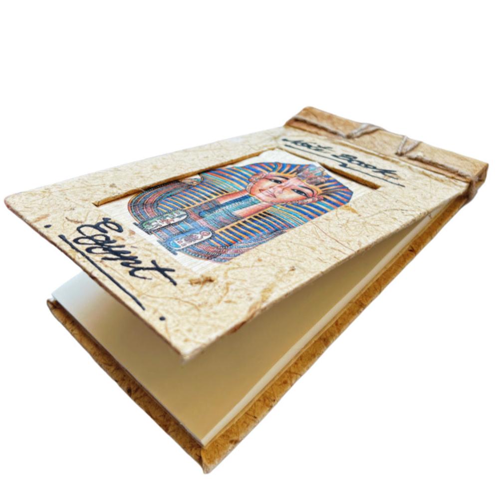 King Tutankhamun Handcrafted Papyrus Large Notebook