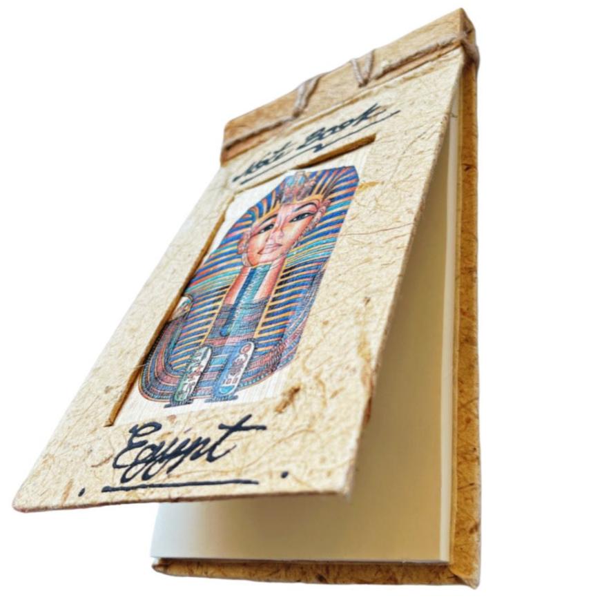 King Tutankhamun Handcrafted Papyrus Large Notebook