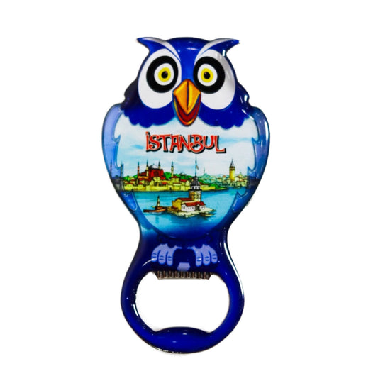 Owl-Shaped Bottle Opener with Istanbul View
