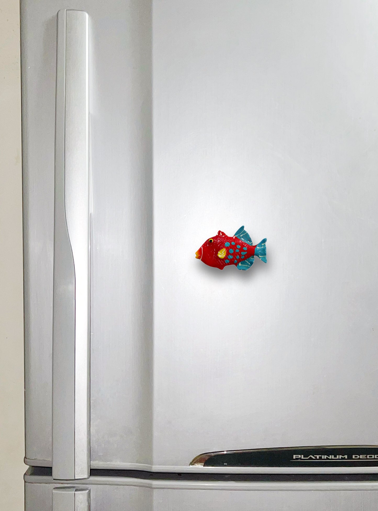 Red Trigger Fish Fridge Magnet