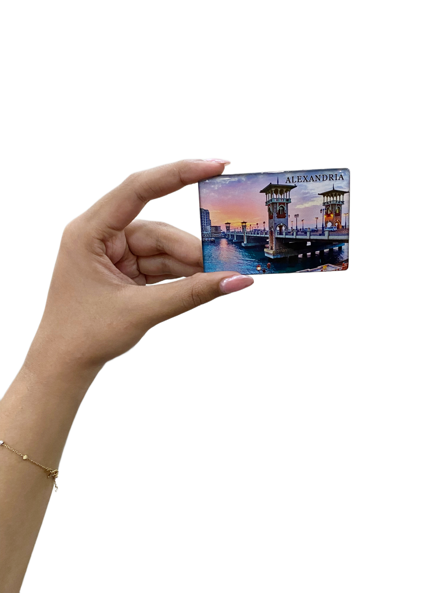 Alexandria Stanely Bridge Sunset Fridge Magnet