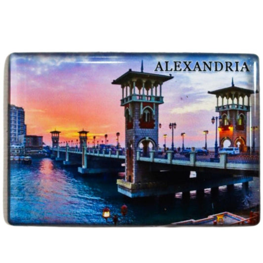 Alexandria Stanely Bridge Sunset Fridge Magnet