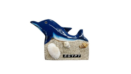 Playful Dolphin with Seashells Fridge Magnet